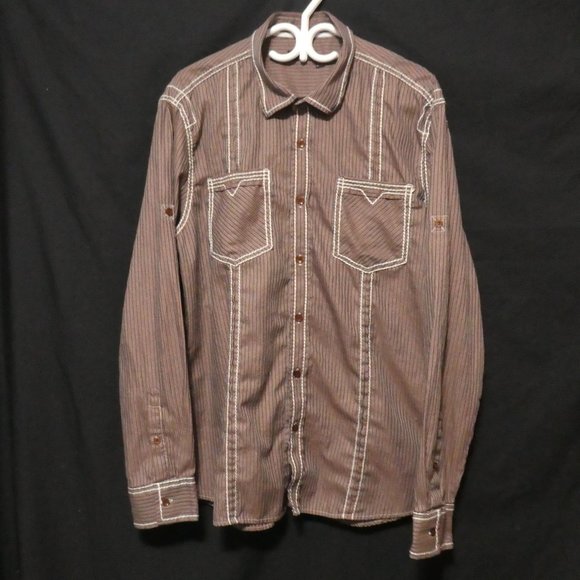 SMASH | 2 XL | Western Striped Button Down Casual Shirt | 100% Cotton | NWOT - Picture 1 of 16